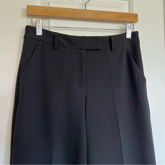 Express Editor Midrise Relaxed Trousers Wide Leg Dress Pants Palazzo Pants Black - Picture 4 of 10